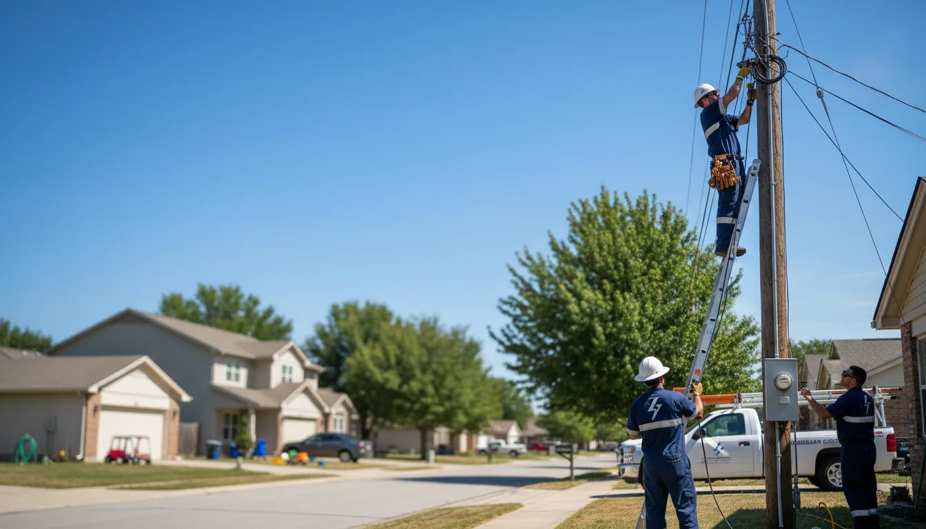 Residential electrician providing installation services in Purmela, TX